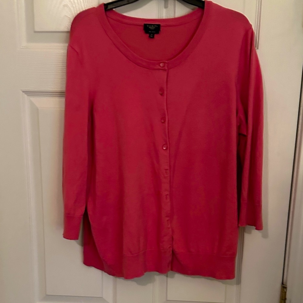 Talbots Rose Button-Up Sweater 2X